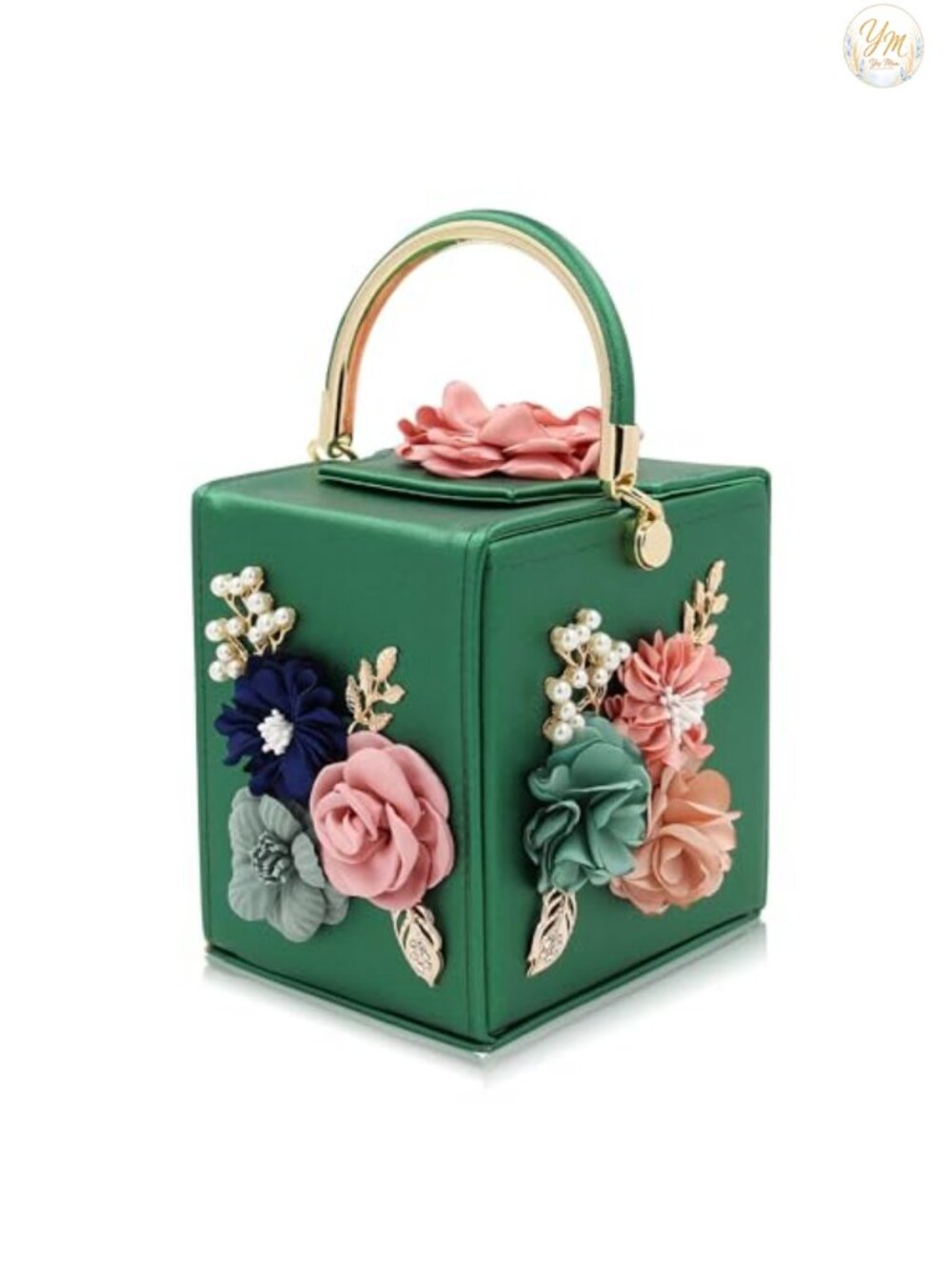 Floral Clutch Purse Square Box Evening Bag for Women Shoulder Bag
